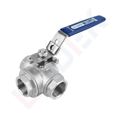 Válvula de bola de acero inoxidable de 3 vías